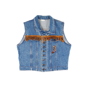 Veste Jeans Cobra Franges Botte Cowboy Medium