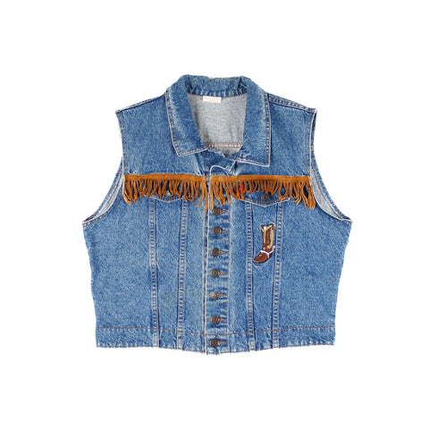 Veste Jeans Cobra Franges Botte Cowboy Medium