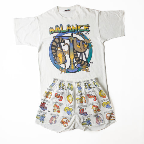 Ensemble Pyjama Boxers Tee-shirt Astrologie Balance Medium