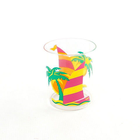 Verre Palmier Tropical Court Plastique Vintage