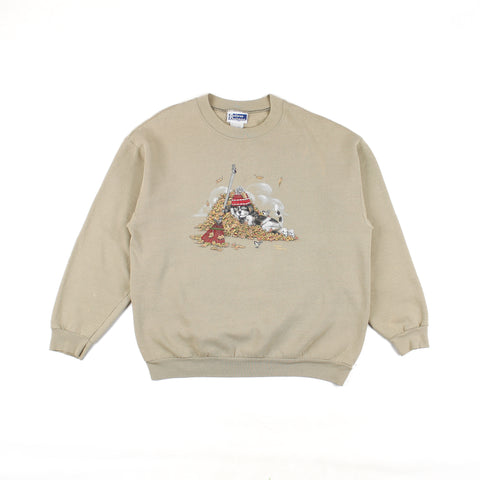 Crewneck Beige Chien Automne Medium