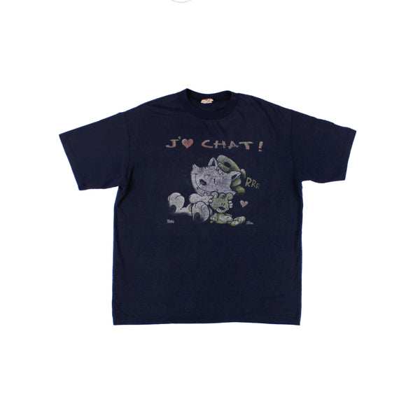 Tee-shirt Humeur Design J'aime chat Large