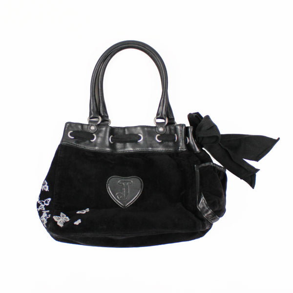 Sac à main Juicy Couture Daydreamer Papillons Velour noir Y2K 2000s