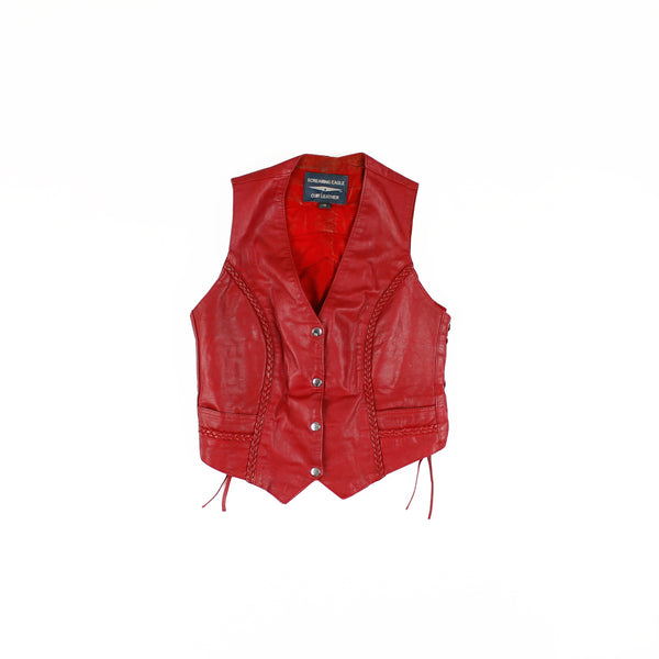 Sleeveless Leather Jacket Old Forge Medium