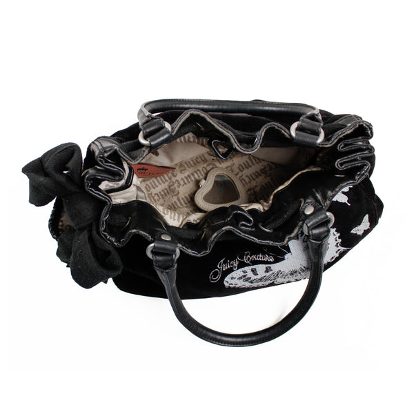 Sac à main Juicy Couture Daydreamer Papillons Velour noir Y2K 2000s