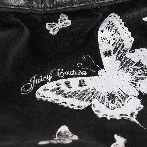 Sac à main Juicy Couture Daydreamer Papillons Velour noir Y2K 2000s