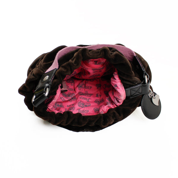 Handbag Juicy Couture Brown Velour Y2K 2000s