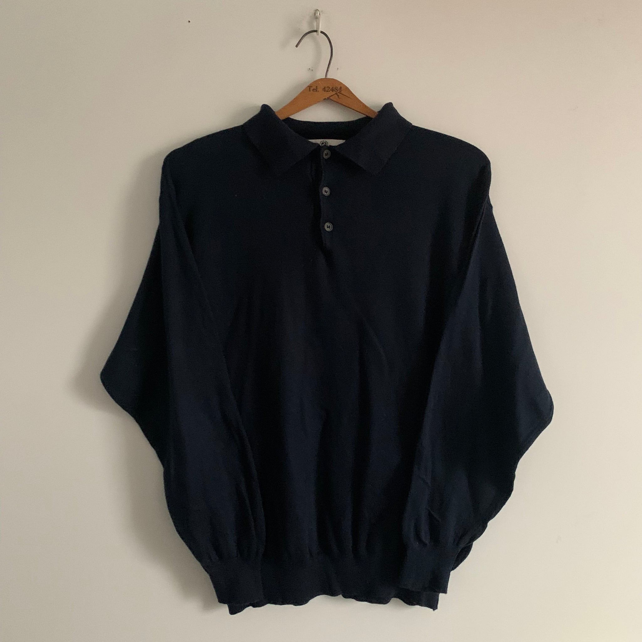 Tricot Pull Col Polo Large Vintage